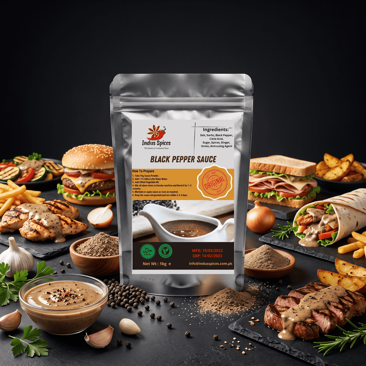 Black Pepper Sauce Powder - Indus Spices