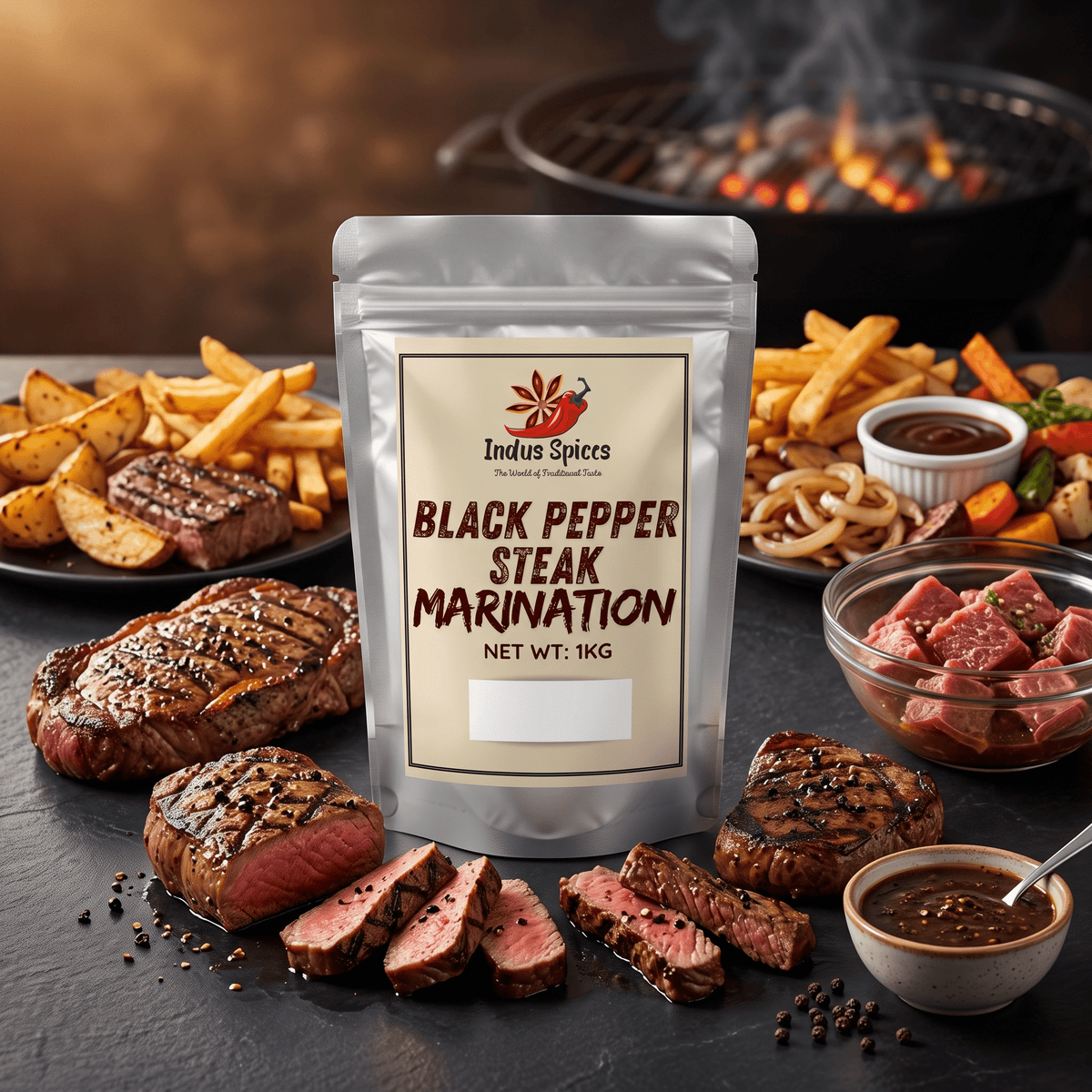 Black Pepper Steak Marination - Indus Spices