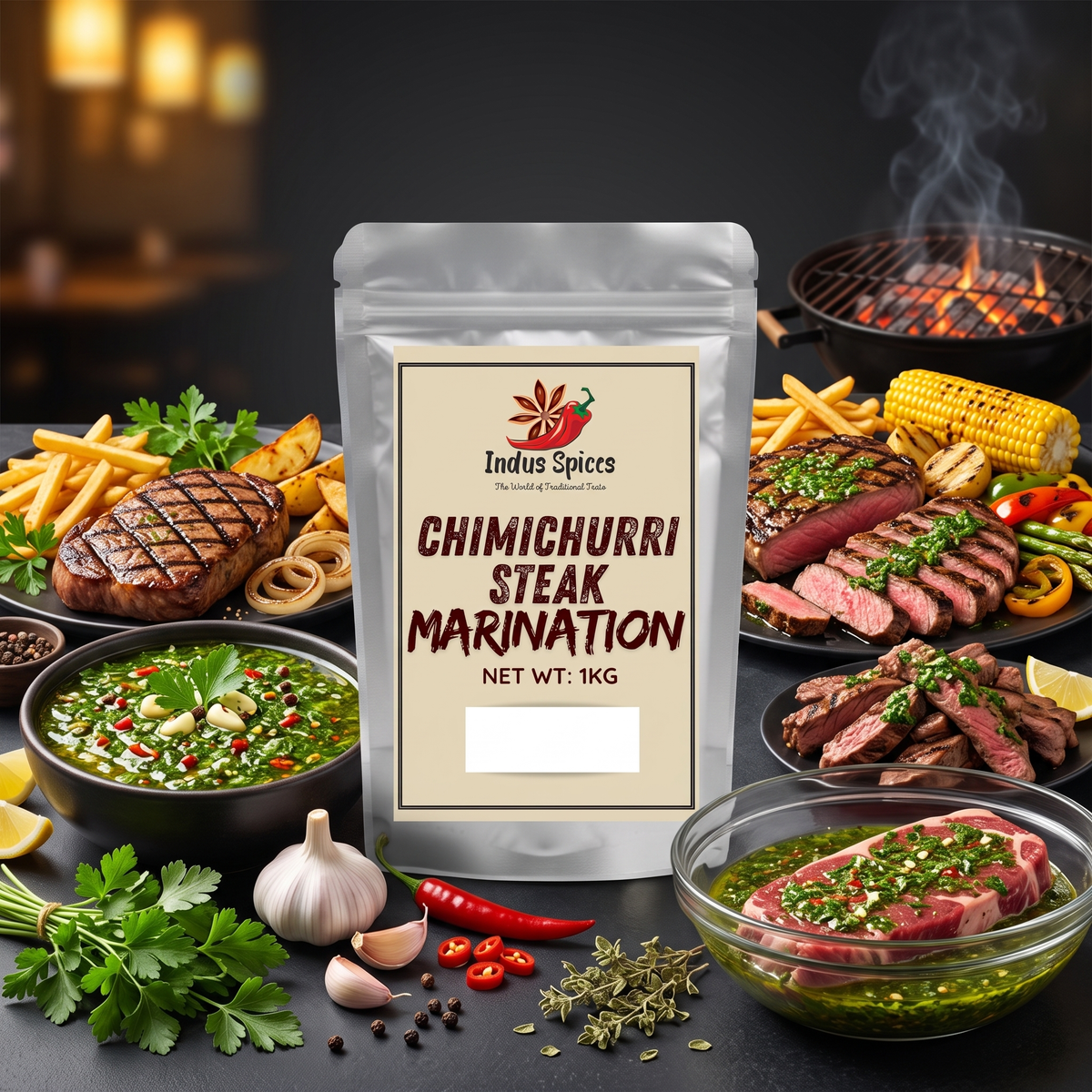 Chimichurri Steak Marination - Indus Spices