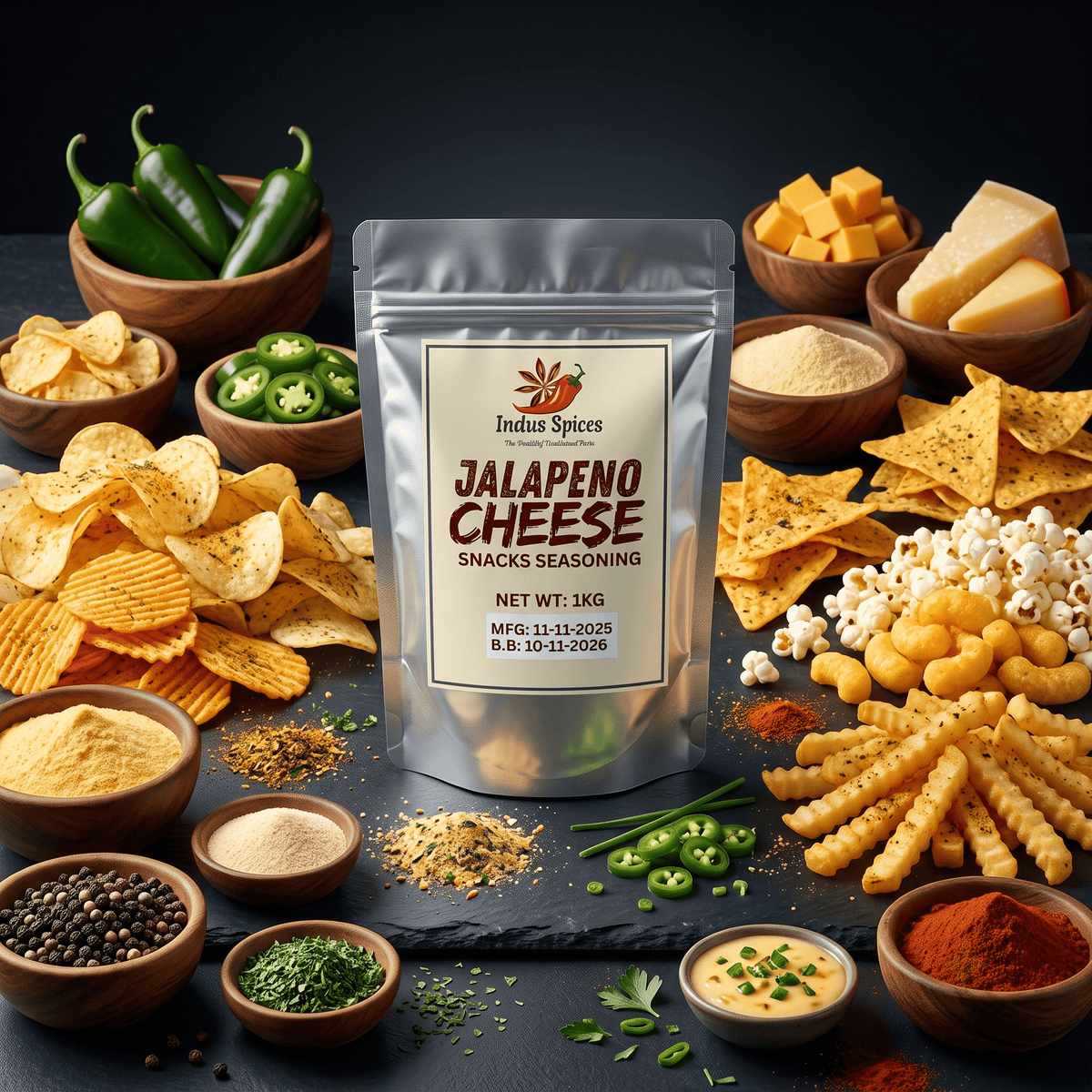 Jalapeño Cheese Snack Seasoning - Indus Spices