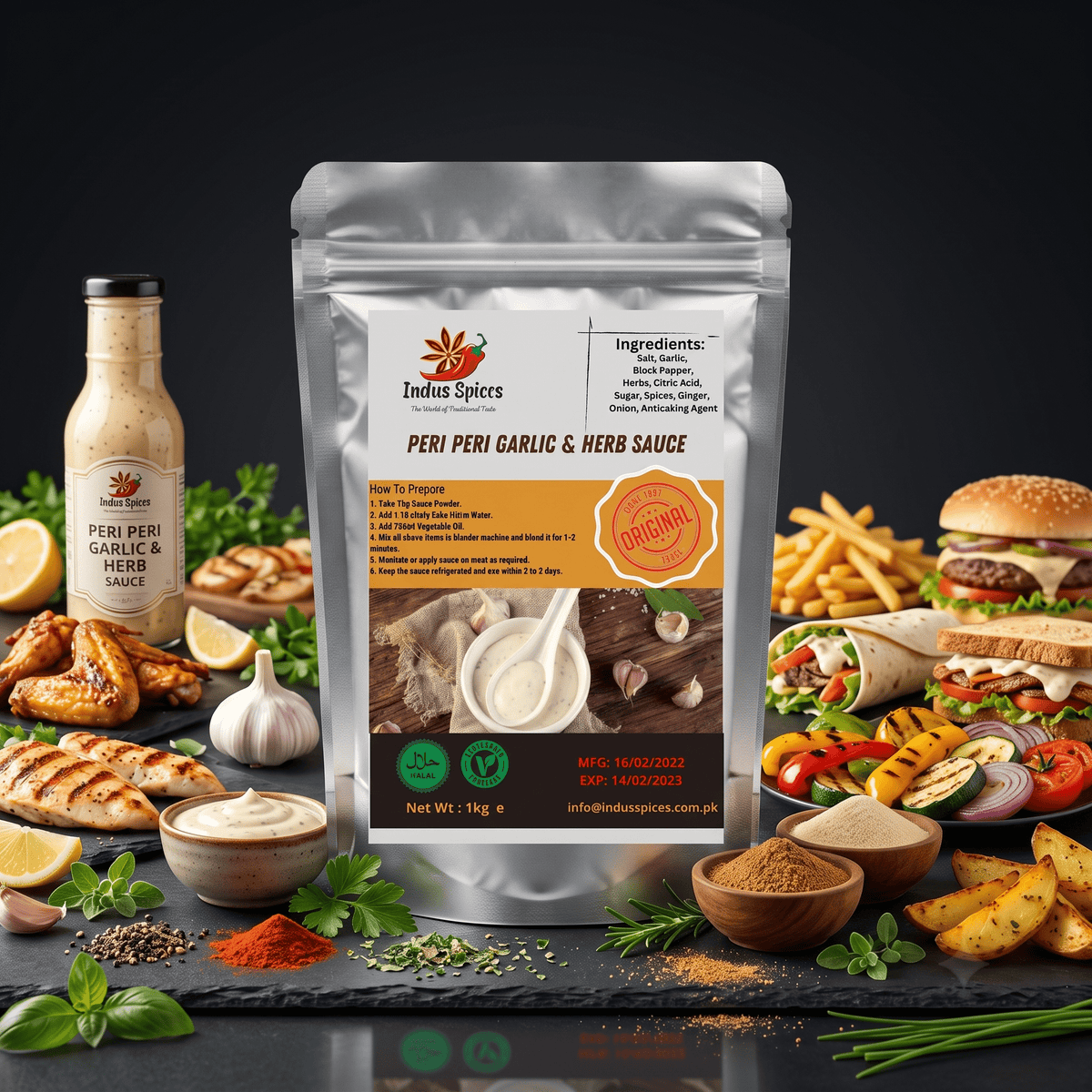 Peri Peri Garlic & Herb Sauce Powder - Indus Spices