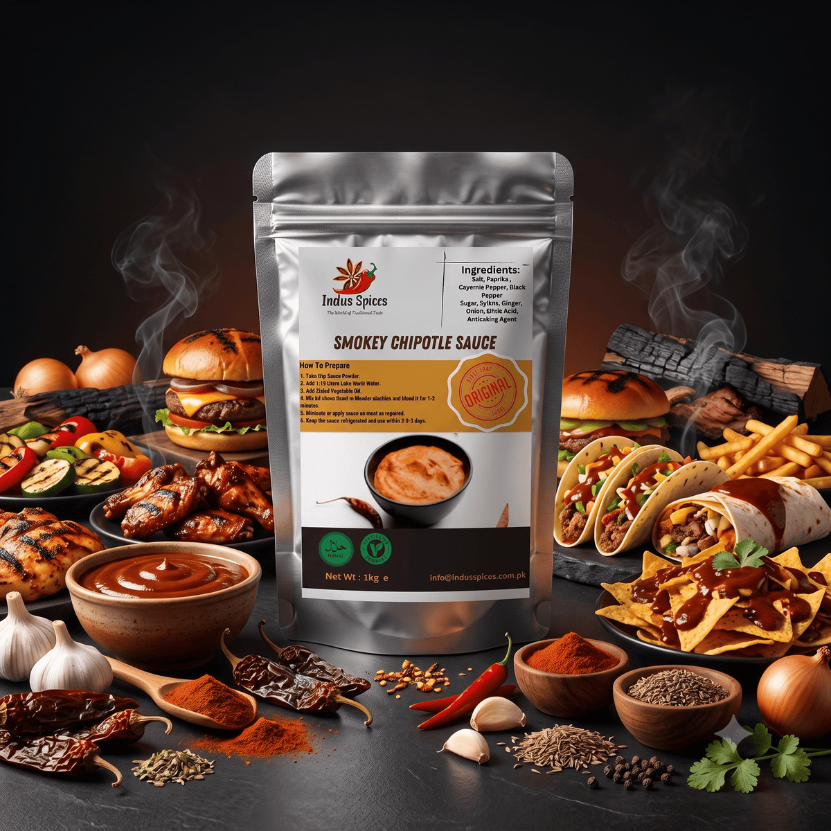 Smokey Chipotle Sauce Powder - Indus Spices